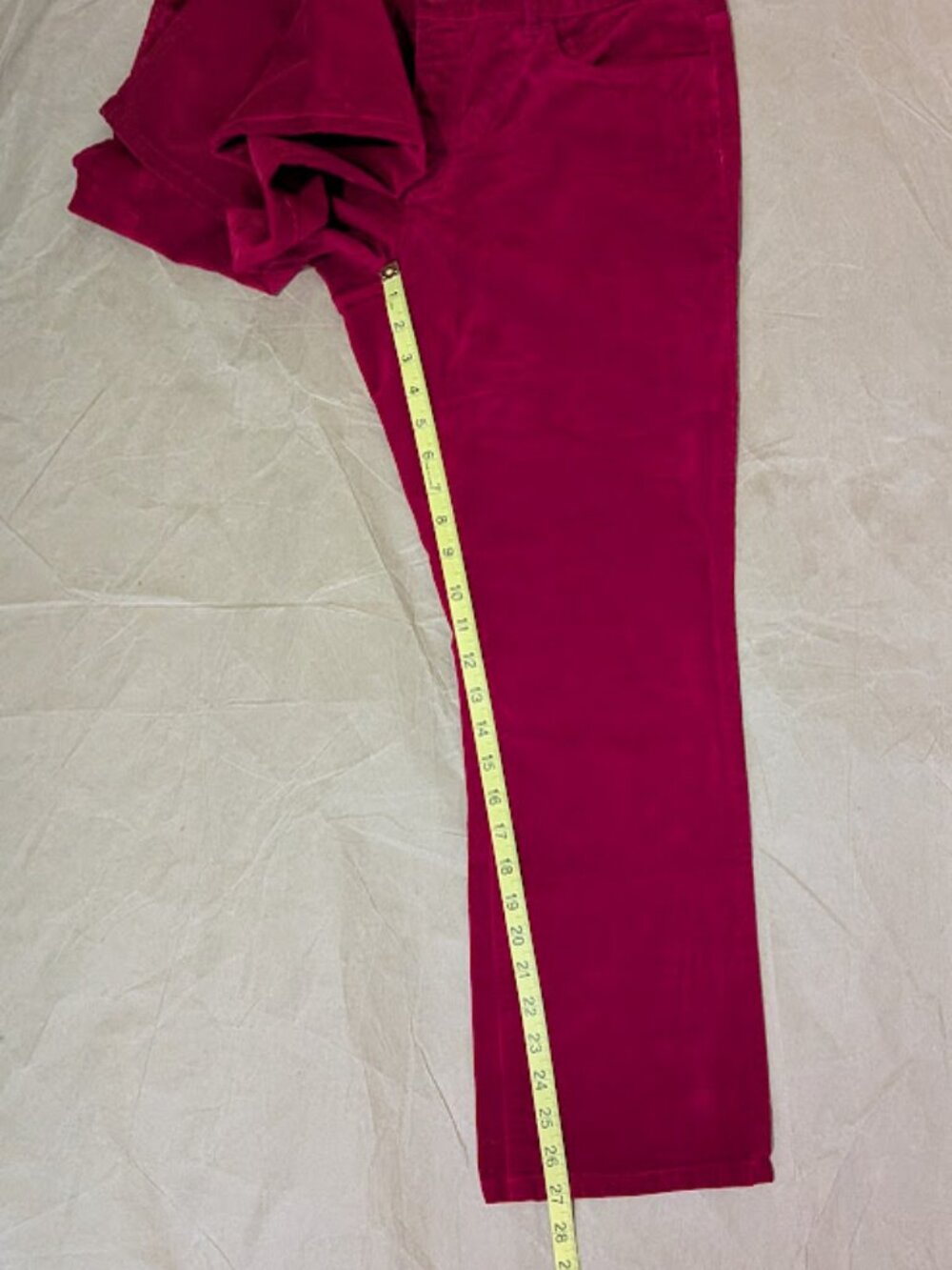 Share CHAPS women's red corduroy straigh-leg mid-rise cotton blend size 12P pant - Picture 4 of 5